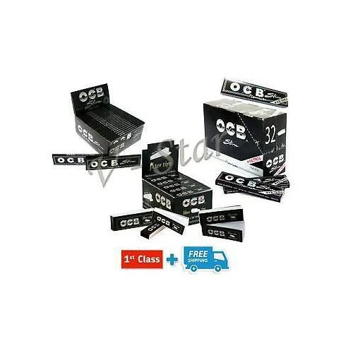 OCB PREMIUM BLACK ROLLING PAPERS + FILTERS / PERFORATED TIPS (5/10/20) BOOKLETS - Image 1 of 1