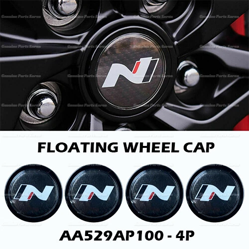 ⭐Genuino⭐ Tapacubos Centro Rueda Flotante Logo 4P 1 Juego para Hyundai Veloster N Line Foto 1 de 4