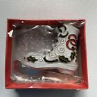 Cloisonne émail de Noël patin à glace houx ornement décoratif boîte originale