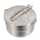 304 Stainless Steel Lunch Box for Outdoor Camping Foldable Handle Design