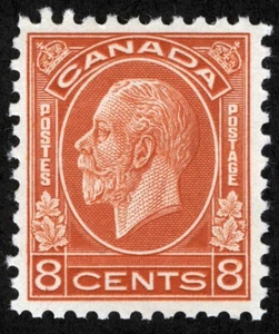 Canada Sc 200 Red Orange 8¢ Hinged Original Gum Well Centered - Picture 1 of 1
