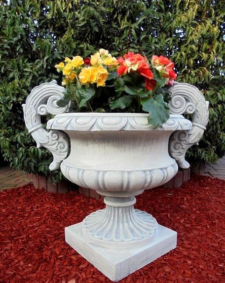 RAINBEAM Amphoren-Blumentopf Aus Steinguss – Frostfest, Wetterbeständig, Perfekt Für Garten & Terrasse