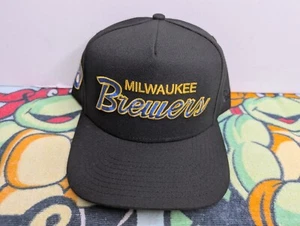 New Era MLB Milwaukee Brewers Script Snapback Hat A-frame 9Fifty - Picture 1 of 2