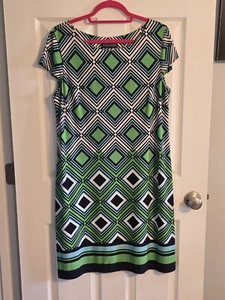 Vestido recto Jessica Howard para mujer verde azul mangas gorra talla grande - Imagen 1 de 9