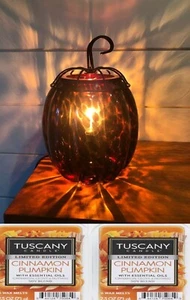 Scentsy Tiger Eye Pumpkin Warmer Halloween Full Size Bonus 2 Wax Melts included - Picture 1 of 9