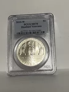 2010-W PCGS MS 70 Disabled Veterans Silver Commemorative Dollar $1 - Picture 1 of 2