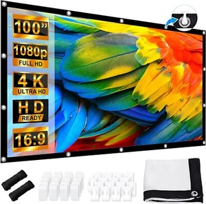 Beamer Leinwand 100 Zoll, Projektionsleinwand Outdoor 16: 9 HD, 227 x 127cm - Bild 1 von 7
