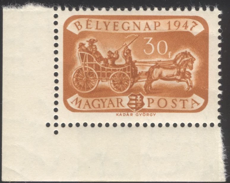 Hungría 1947 Estampilla Día/Correo Entrenador/Caballos/Correo/Transporte/Animales/Naturaleza 1v n30488 Foto 1 de 1