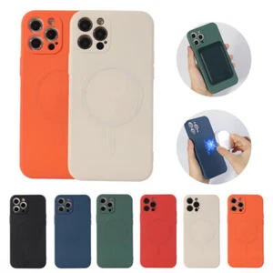 Magsafe Case For iPhone 14 13 12 11 Pro Max Mini Magnetic Liquid Silicone Cover - Picture 1 of 15