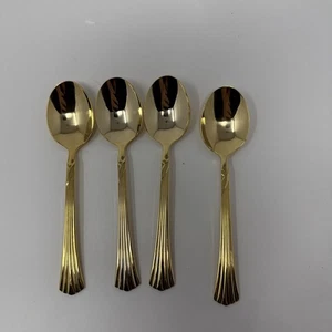 Farberware Chambord Gold Plated Set Of 4 Tea Spoons Made In Korea - Picture 1 of 5