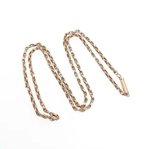 Antique Victorian 9ct 9k Rose Gold Chain Necklace Byzantine Style Fancy Knot - Picture 1 of 9