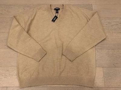Suéter Express Para Hombre Cuello en V Color Beige Camel Talla XL Suave NUEVO Foto 1 de 4