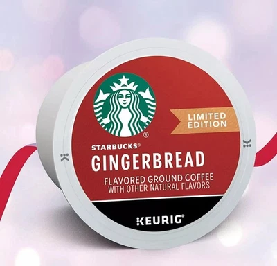 Starbucks GINGERBREAD Café 10 K-Cup Vainas Keurig Edición Limitada Foto 1 de 4