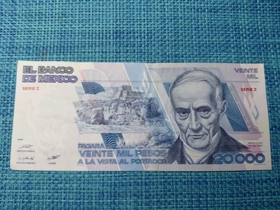 🇲🇽 Mexico 20000 Pesos 19 July 1985 VF  P-81a P-81 Serie Z Banknote 110325-5 - Image 1 of 2