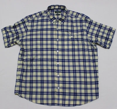 Orvis Men's Button Down Shirt Size XXL Yellow Blue Plaid Short Sleeve Classic - Image 1 of 4