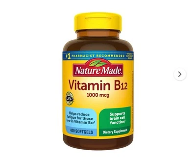 Vitamina B12 Nature Made 1000 mcg 400 cápsulas blandas caducado 2027 Foto 1 de 3