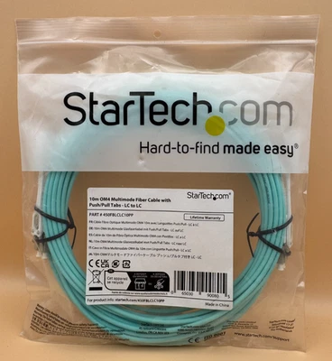 StarTech 10m (30ft) OM4 Multimode Fibre cable with Push/Pull Tabs - LC to LC - Image 1 of 4