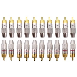 20pcs Gold Plated Soldering Audio Video Male-Plug Adapter Connector - Afbeelding 1 van 30