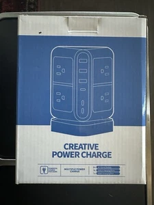 Power Charge Tower 8 AC 4 USB Ports Desktop Strip SH002-TR PRO Surge Protector - Afbeelding 1 van 5