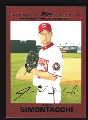 Jason Simontacchi Washington Nationals 2007 Topps Update Copper #UH37 SN /56 - Image 1 of 2