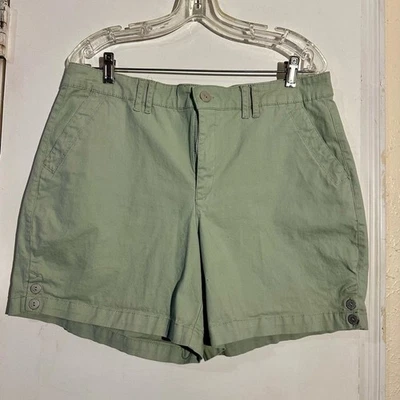 Pantalones Cortos Gloria Vanderbilt Verde Menta Abotonados Talla 14 Foto 1 de 4