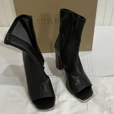 Botín Steve Madden Peep Toe negro para mujer 7M Foto 1 de 4