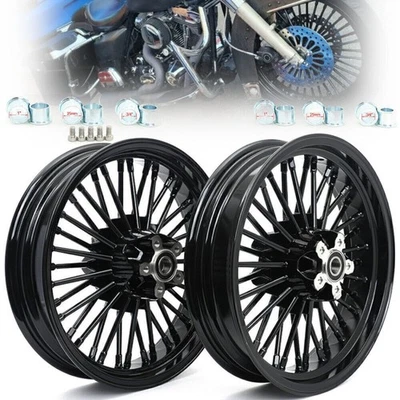 16" Fat Spoke Wheels Rims 16X3.5 For Harley Softail Heritage FLSTC Deluxe Fatboy - Изображение 1 из 4