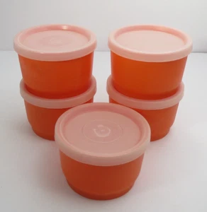 Juego de 5 tazas de aperitivos Tupperware vintage naranja cuencos pequeños 1229-3 tapas sellos 297 - Imagen 1 de 3