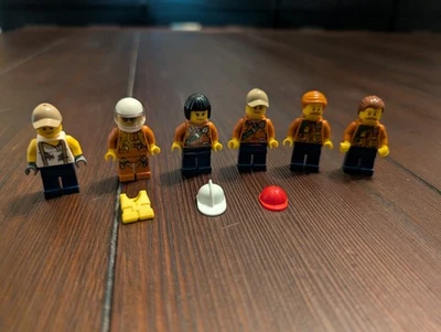 Lego City Jungle Explorer 6 Minifigures Pilot Mechanic + Extras - Image 1 of 4