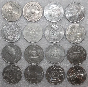 Lot 16 Australian 50 Cents Commemorative Coins 1970-2010 Australia Fifty - Picture 1 of 5
