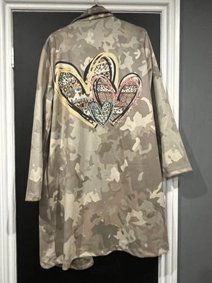 Suedette print Graphics Single Breasted Longline Blazer Coat - Image 1 of 4