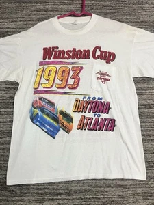 Vintage 1993 Winston Cup From Daytona To Atlanta T-shirt Single Stitch Pocket XL - Picture 1 of 21