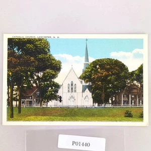 Catholic Church Lancaster New Hampshire NH 1920s Textured Postcard Unposted - Picture 1 of 2