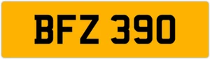 BFZ 390 B 3x3 DATELESS PRIVATE NUMBER PLATE BEC BEK BRY BEN BOB BAZ BIL BAS BON - Picture 1 of 1