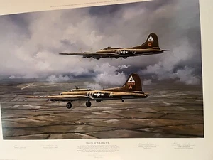 David P. Poole "Valor at Polebrook" Druck signiert von Crew, Pilot und Künstler - Bild 1 von 8