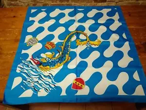 PALIO DI SIENA - Fazzoletto Contrada ONDA 80 x 80 NUOVO - foulard scarf new! - Foto 1 di 1