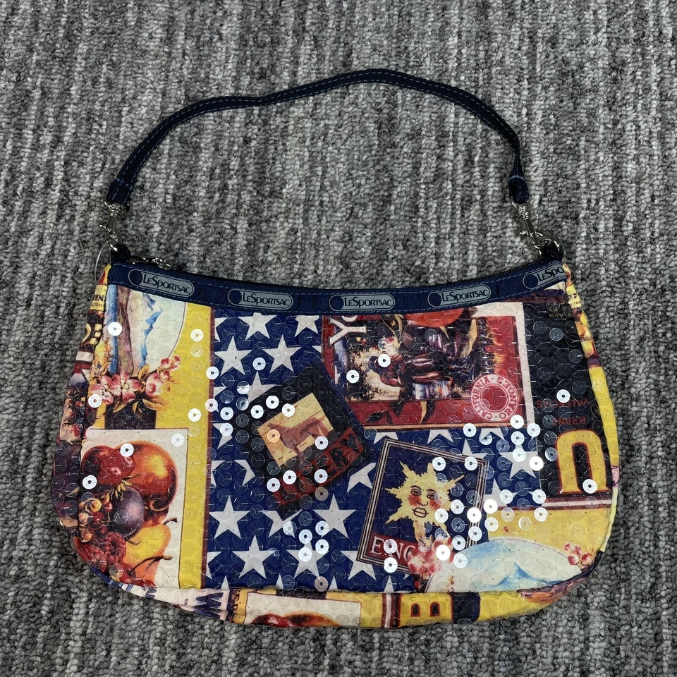 LeSportsac NIKI Fruistand Sequin USA Clutch Hand Bag 10" Purse - NWT - Image 1 of 4