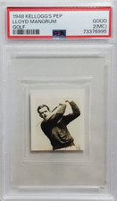 1948 Kellogg's Pep Golf Lloyd Mangrum Rookie Card RC PSA 2 (MC) Good