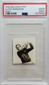 Tarjeta de novato Kellogg's Pep Golf Lloyd Mangrum 1948 radiocontrol PSA 2 (MC) buena - Imagen 1 de 2