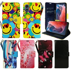For Moto G Play (4G) 2024, PU Leather Wallet Phone Case Flip Stand Strap Card - Picture 1 of 27