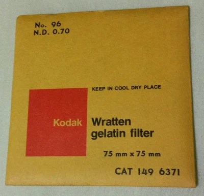 NEW Kodak Wratten No. 96 0.70 Gelatin Filter CAT 149 6371 75x75mm 3x3" SEALED - Image 1 of 2