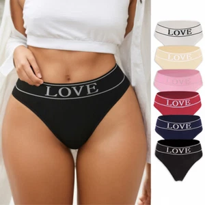 Women's sexy letter underwear bikini mid waist elastic underwear underwear - Picture 1 of 14