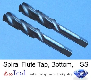 2 PC of 3/8-16 UNC Spiral Flute Tap Bottom GH3 Limit 2 Flute HSS Uncoat Thread - Picture 1 of 7