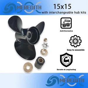 15"x15" Aluminum Outboard Propeller for Mercury 90-300 HP,15 Spline Tooth,RH - Bild 1 von 5