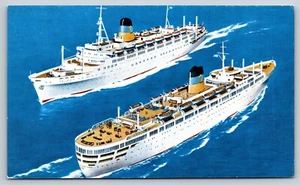 Cartolina TSS Regina Anna Maria TSS Olimpia Piroscafo Navi Piroscafo - Foto 1 di 2