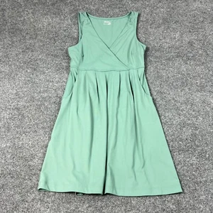 EDDIE BAUER Dress Womens Green Aster Crossover Knit Travel Active Pockets Strech - Picture 1 of 10