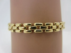 14k Yellow Gold Panther Stampado Link Bracelet 7mm. 7.25 inches - Picture 1 of 13