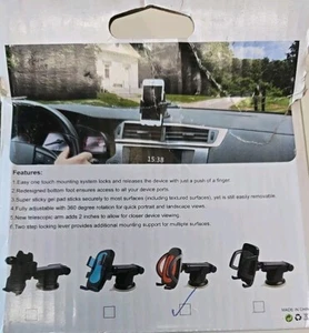 Lot OF 3 Adjustable Long Neck One Touch Car Phone Mount Holder Windshield Dash. - Picture 1 of 3