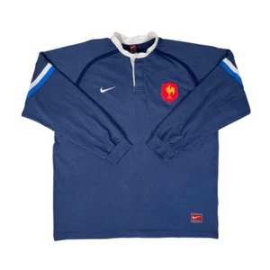 Rugby Selección Nacional de Francia 1997 NIKE Camiseta de Entrenamiento 2XL 90s Hombres Azul FFR Jersey - Imagen 1 de 12