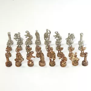 Vintage griechische römische Armee Schach kleines Set aus Metall - ohne Brett - Bild 1 von 13